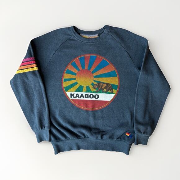 Aviator Nation Tops - Aviator Nation Kaaboo Sweatshirt Small Gray Made in USA Pullover Glam California